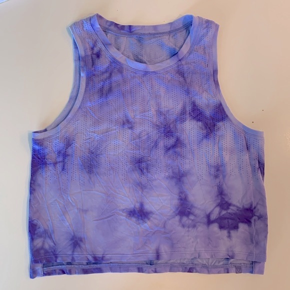 Lululemon Train to be Tank-purple Marble tie dye tank-size 6 - Picture 3 of 7